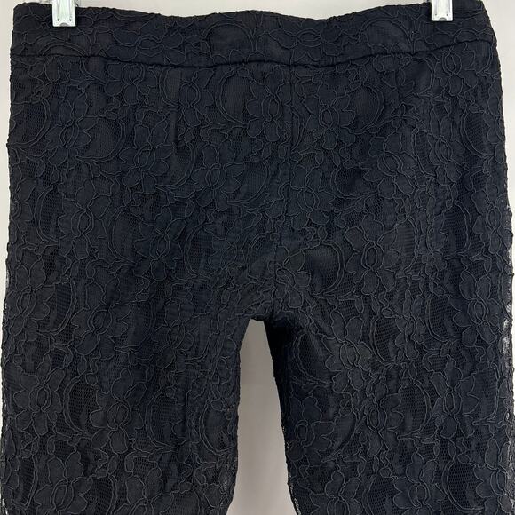 Express (2) 30x29 Regular Columnist Black Floral Lace Skinny Pants Low Rise - Picture 4 of 8